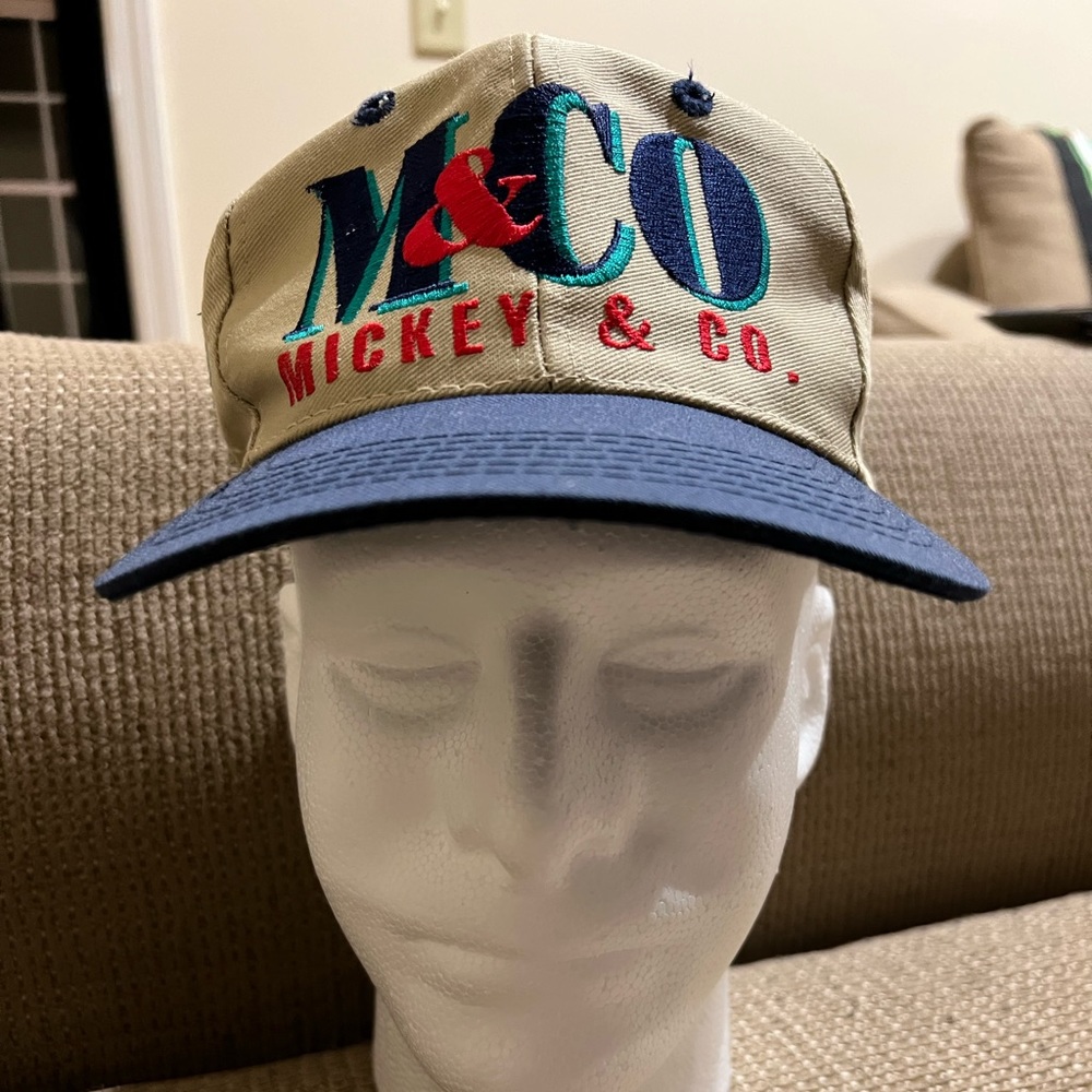 90s Vintage Mickey & Co Mickey Mouse Walt Disney Gray Hat Headwear VTG 1990s OS